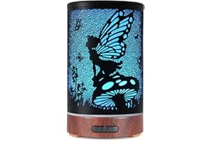 KOBODON Essential Oil Diffuser, Ultrasonic Diffuser for Essential Oil, Cool Mist Humidifier Aromatherapy Diffuser with 7 Color Lighting Changing Modes, Waterless Auto Shut-Off for Home（Flower Fairy）