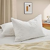 ALPSWAN Goose Down Pillow, Hotel Quality with Feather Fill, 750 Fill Power Queen Size - 2 Pack with Pillowcase for Master Bedroom, Support for Back, Side, Stomach Sleepers