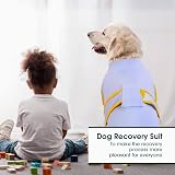 Kuoser Dog Recovery Suit Premium Cotton Spandex Blue XS Post Surgery view 5