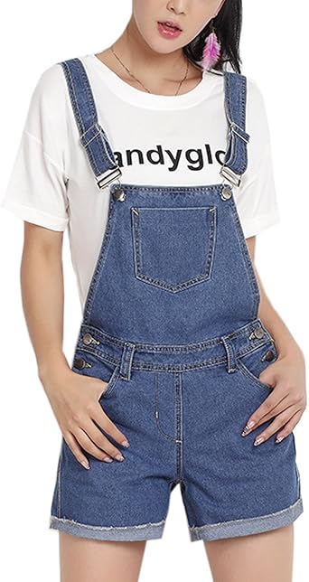 distressed denim overalls shorts