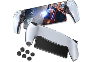 Mooroer Case Compatible with Sony Playstation Portal, PS5 Portal Protective Case with Comfortable Ergonomic Grip & 6 Thumb Stick Caps, Playstation Portal Accessories
