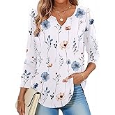 Zeagoo Long Sleeve Shirts for Women Spring V Neck Tops Casual Dressy Blouse Boho Tunic Business Work Clothes School Outfit