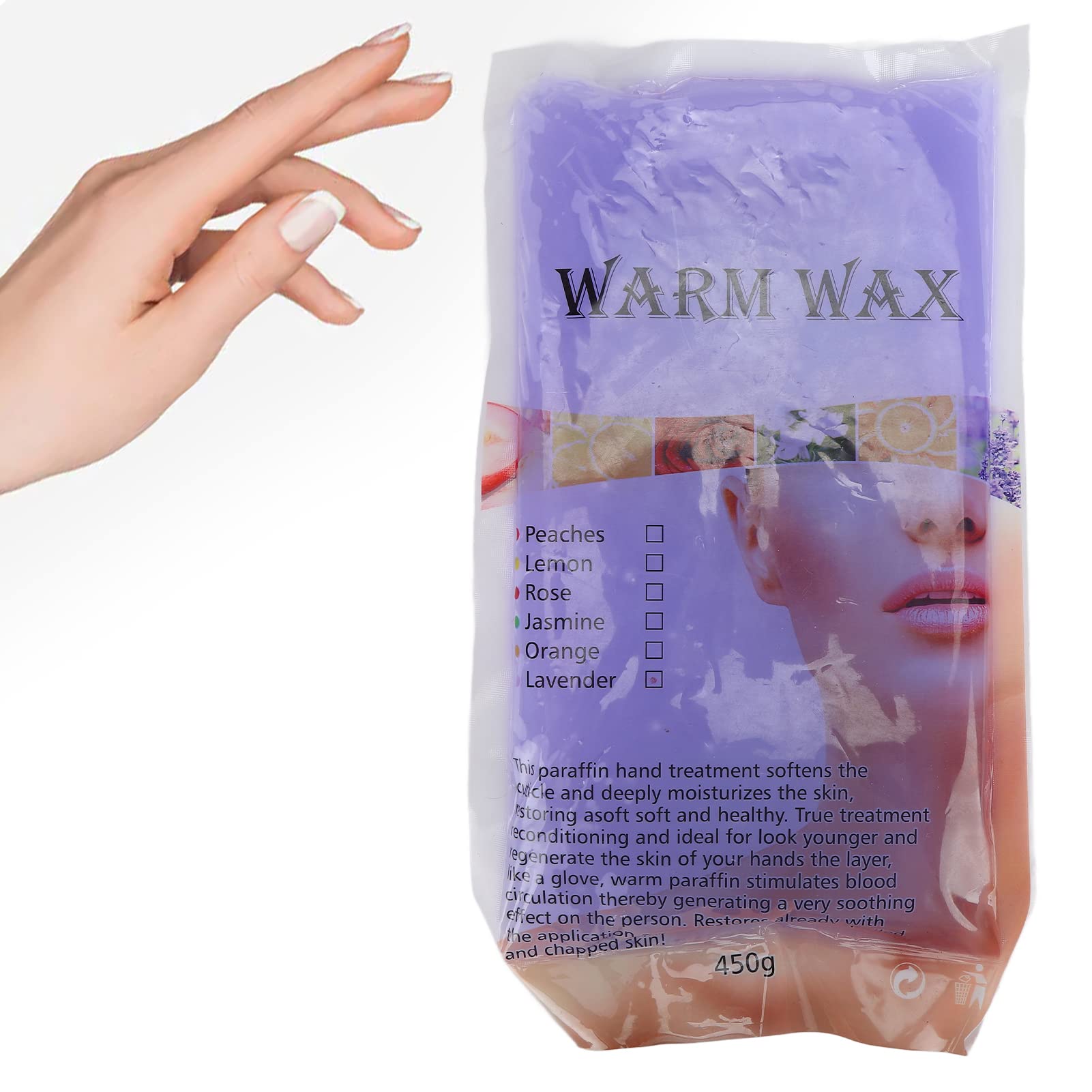 Paraffin Wax, Paraffin Wax Refills 450g, Use To Relieve Arthritis Pain and Stiff Muscles - Deeply Hydrates and Protects, Ideal for any paraffin bath, for SPA and Home (Lavender)