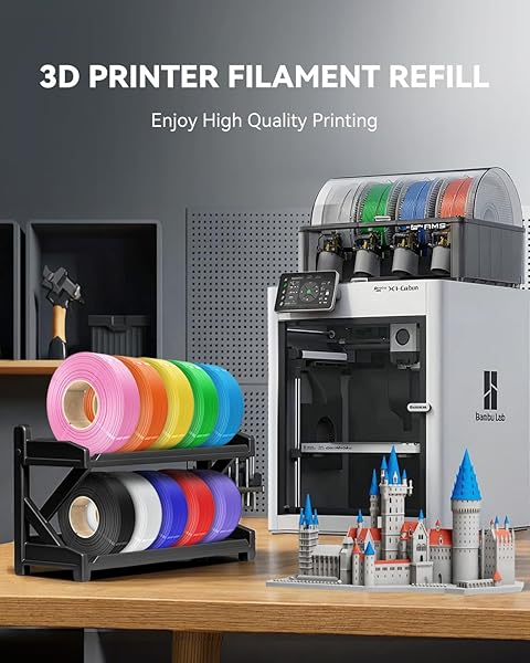 SUNLU 4KG PLA FILAMENT REFILL 1.75MM, 1000G PLA MATTE FILAMENT BUNDLE 4 PACKS, 3D PRINTER FILAMENT REFILL FOR REUSABLE SPOOLS, FIT FOR MOST BRAND SPOOL. 1KG/ROLL, BLACK+WHITE+RED+KLEIN BLUE