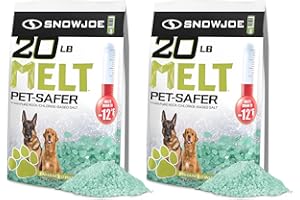 Snow Joe 2 Pack Pet-Safer Ice Melt Blend, Safer for Concrete and Sidewalks, 20 Pounds, MELT20PET - CMA Formula, Long-Lasting and Non-Tracking