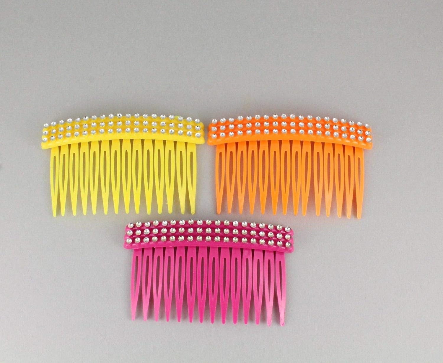 Amazon Com Yellow Orange Pink Hair Comb Plastic Side Clip Comb
