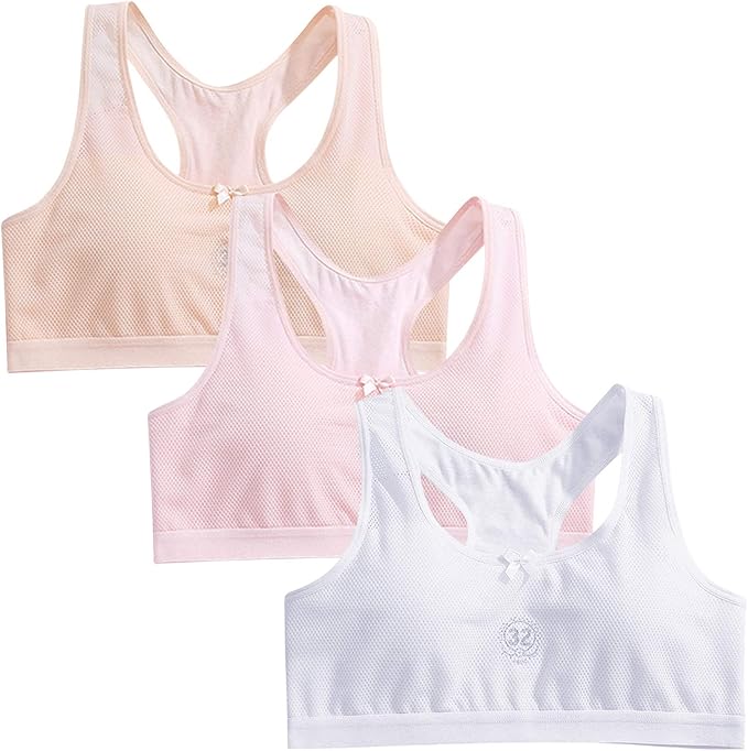 MJL MJL 3er Set Mädchen Bustier, Sport BH Top für 1015 Jahre, Mädchen