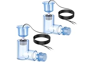 Feekoon 2 Pack SS2 Float Switch L Shape for Easy Installation, AC Float Switch with 3/4 Inch Adaptor and 6ft wire, Water Level Accessory for Air Conditioner with Condensate Overflow Detection