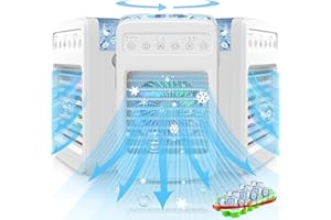 VERMINGET Portable Air Conditioners,Mini Air Conditioners Portable for Room,Oscillating Small Mini AC with Timer,4 Speeds 2 Cool Mist,Small Room Air Conditioners for Room