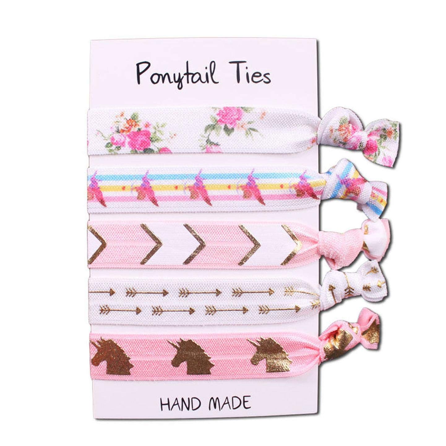 Valentineflos Exquisite 40 Pieces Unicorn Colorful Hair Ties