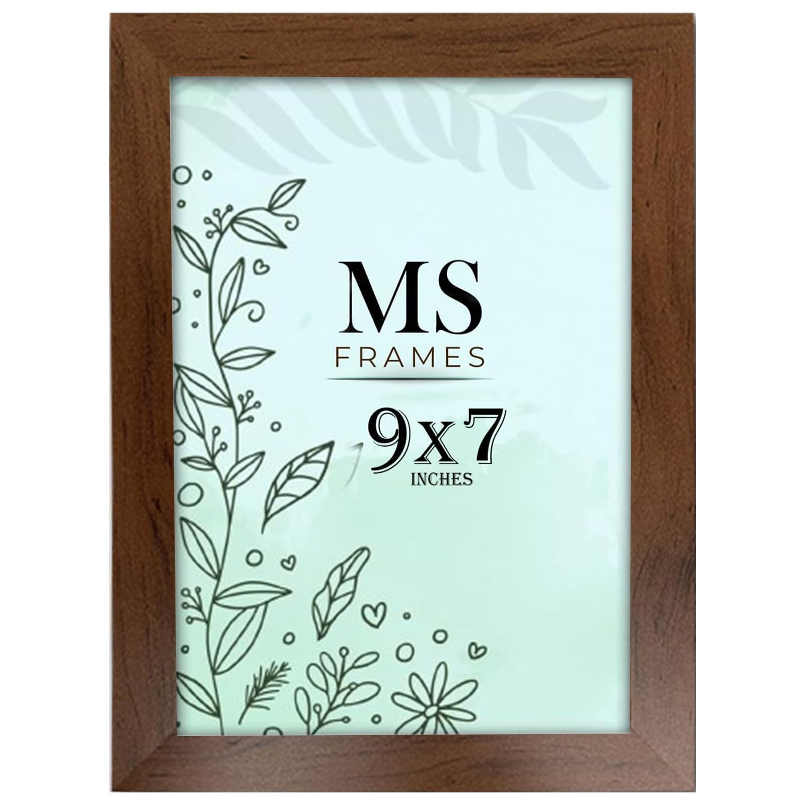 AI Decor 9x7 Inch Walnut Picture Frames (22.9x17.8 cm) Poster Frame - Clear Acrylic Display Poster MDF Wooden Portrait/Panoramic - Flat Wall Mount Hang Hooks & Free Tabletop Stand