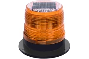 QXMH Solar Strobe Warning Light,Traffic Light Solar Powered Magnetic Lamp Waterproof Strong Magnetic Base, LED Flash Lights for Construction,Traffic,Factory,Safety Sign (Yellow)