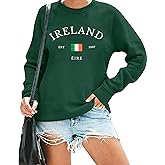 VILOVE St. Patrick’s Day Sweatshirt Women: Shamrock Sweatshirt Lucky Pullover Funny Luck Long Sleeve Tops