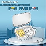 Hion Pill Box 2 Compartment Metal Case Portable Medicine Organizer 2 PCS view 3