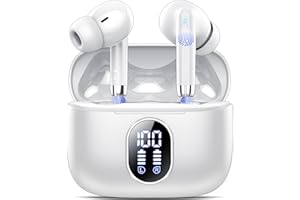 QXQ Wireless Earbuds, Bluetooth 5.3 Headphones In Ear with 4 HD ENC Noise Cancelling Mics, 40H Playtime Mini Ear Buds Deep Bass, Bluetooth Earbuds Light Weight, Earphones Portable Design, IP7 Waterproof