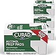 CURAD Alcohol Prep Pads (Pack of 4 Boxes) 400 Pieces of Medium Isopropyl Alcohol Wipes Individually Wrapped First Aid Alcohol Swabs for Cuts & Scrapes; for General Cleansing