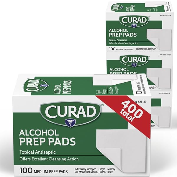 CURAD ALCOHOL PREP PADS (PACK OF 4 BOXES)...
