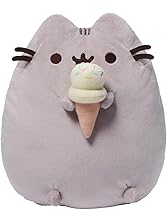 GUND Pusheen Snackables Ice Cream Cone Cat Plush Stuffed Animal, Gray, 9.5"