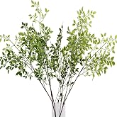 HANDIC Artificial Plants Stems 2pcs Branches for Vase Faux Greenery Stems Plant for Shop Garden Office Home D&eacute;cor (45"/Each Branch) (2, Green)