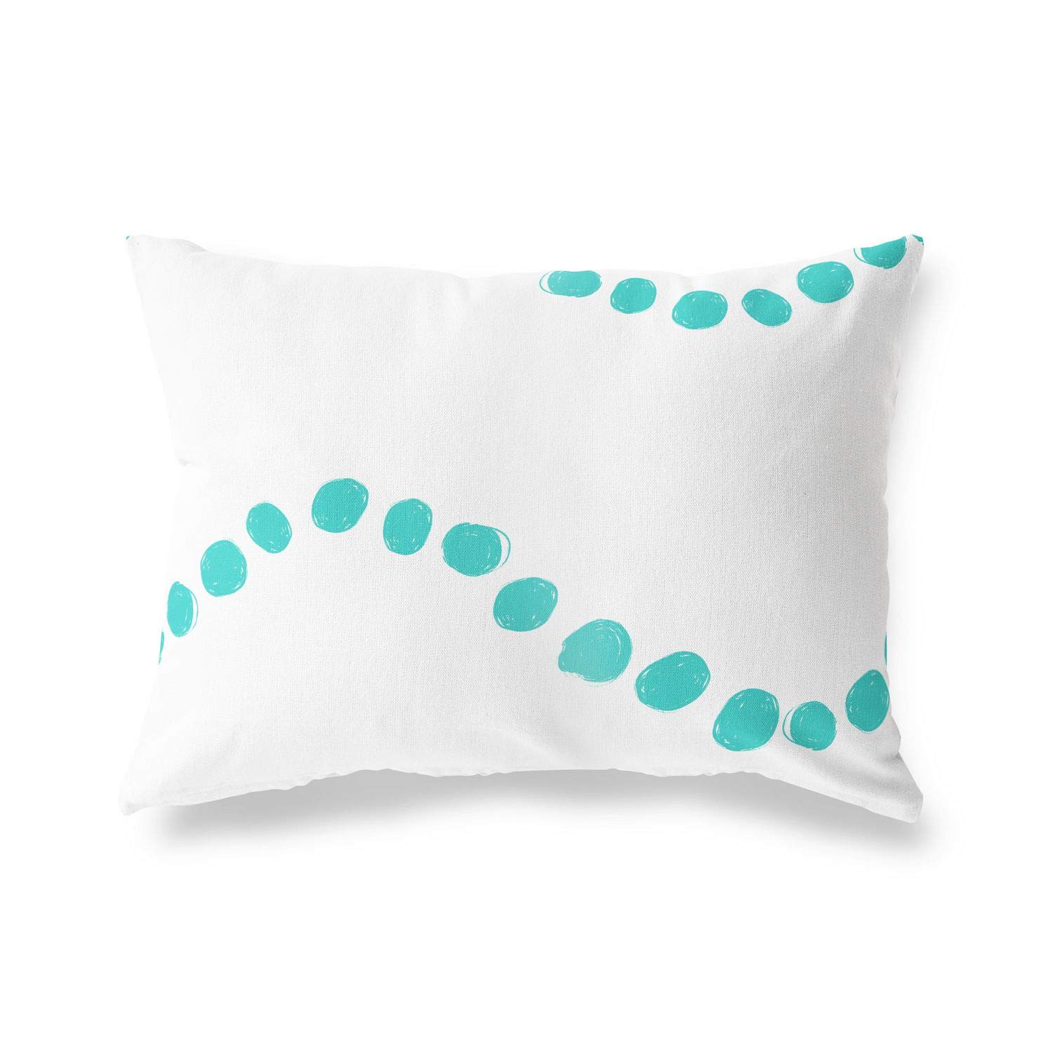 Bonamaison Decorative Cushion Cover Turquoise & White, Throw Pillow Covers, Home Decorative Pillowcases for Livingroom, Sofa, Bedroom, Size: 35x50 Cm - Designed and Manufactured in Turkey