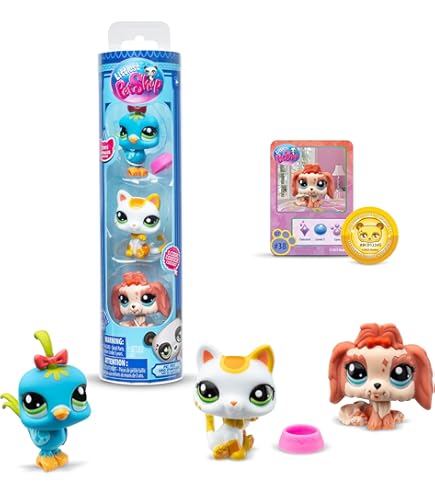 Littlest Pet Shop Bandai BF00617 Pack of 3 Pets, Accessories