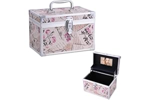 Buanson Combination Lock Boxes,6.3"x6.3"x9.45",Lockable Storage Box Medicine,Code Lock Box Money Jewelry,Security Lock Box Documents,Cosmetic Storage Box (khaki)