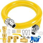 1675KIT48 Commercial Gas Hose, Gas Line Hose Quick Connect | Flexible Gas Hose (braided + threaded 304 stainless steel),WIth CSA Certification,Used on Commercial Kitchen, Food Truck