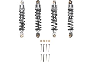 Aramox RC Shock Absorbers, 53mm Threaded Ascent 18 Shock Absorbers Oil Damper for 1/18 RC Crawler 4PCS Silver
