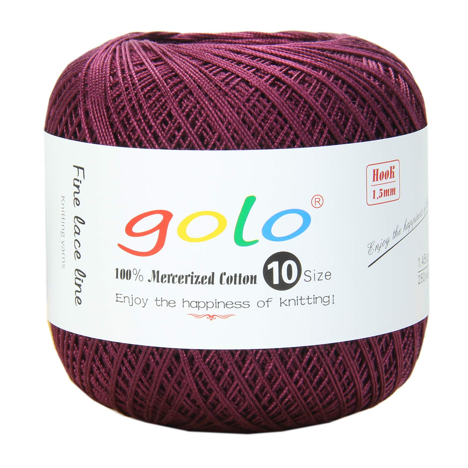 golo Crochet Thread Size 10 for Hand Knitting Yarn Crocher Yarn (Purplish red-757) — image 1