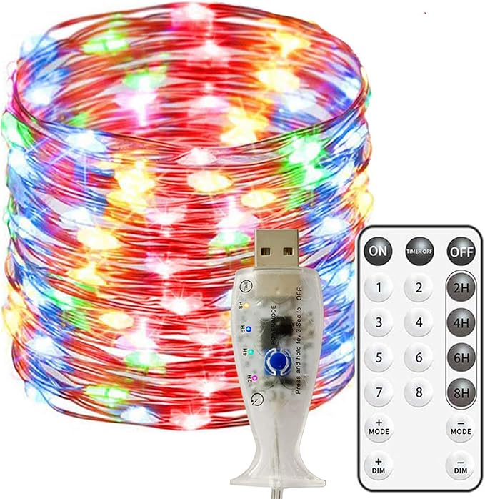 Fairy Lights 66ft/20M 200 LED USB Operated Waterproof Copper Wire