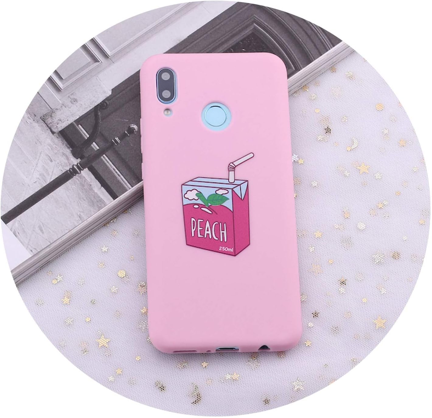 for Samsung S8 S9 S10 S10e Plus lite Note 8 Note 9 Fruit Juice Milk Banana Candy Silicone Phone Case Cover Capa Fundas Coque,Peach,S9 Plus