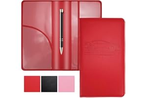 HIIXHC Car Registration and Insurance Holder, 9.4 x 5-inch Premium Leather Card Holder for Cards, Driver's Essentials vehicle Glove Box Organizer, Important Documents and Driver's License (Red)