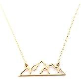 Bronze Mountain Necklace – Handmade Nature Jewelry, 14K Gold Filled Chain, Adventure Lover Gift