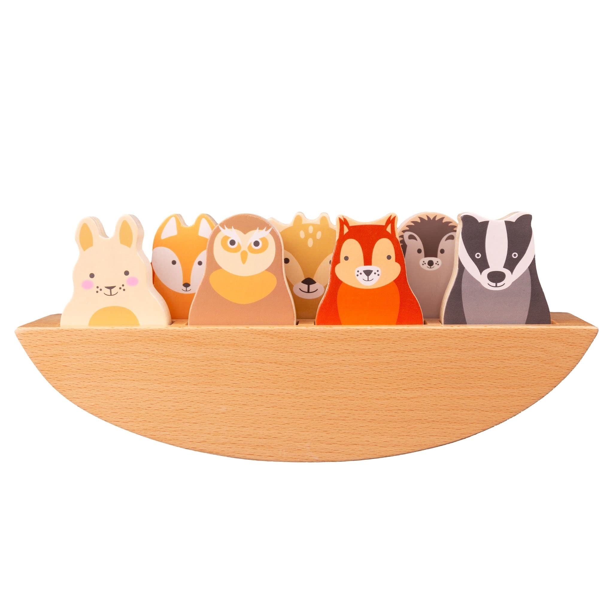 Rosa & Bo Woodlies Rock A Boat Woodland or Little Friends Wooden Toy Dolls For Toddlers 12 Months + (Woodland Friends)