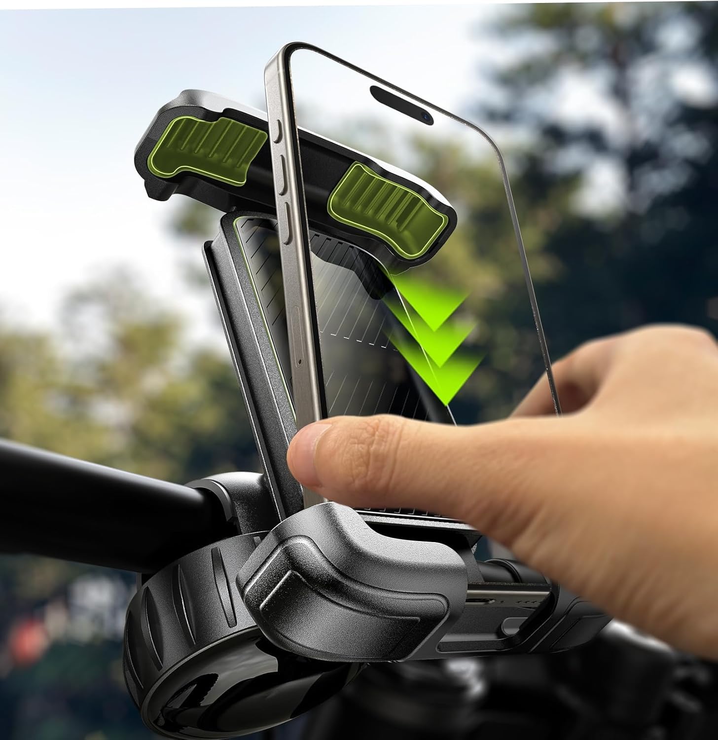 Photo 1 of LISEN Bike Phone Holder, [Super Easy Install] Ultra Stable Motorcycle Phone Mount, Bicycle Handlebar Holder Mount for Adults Kids, Bike Bicycle Ebike Gear Accessories, for iPhone Samsung Google Pixel