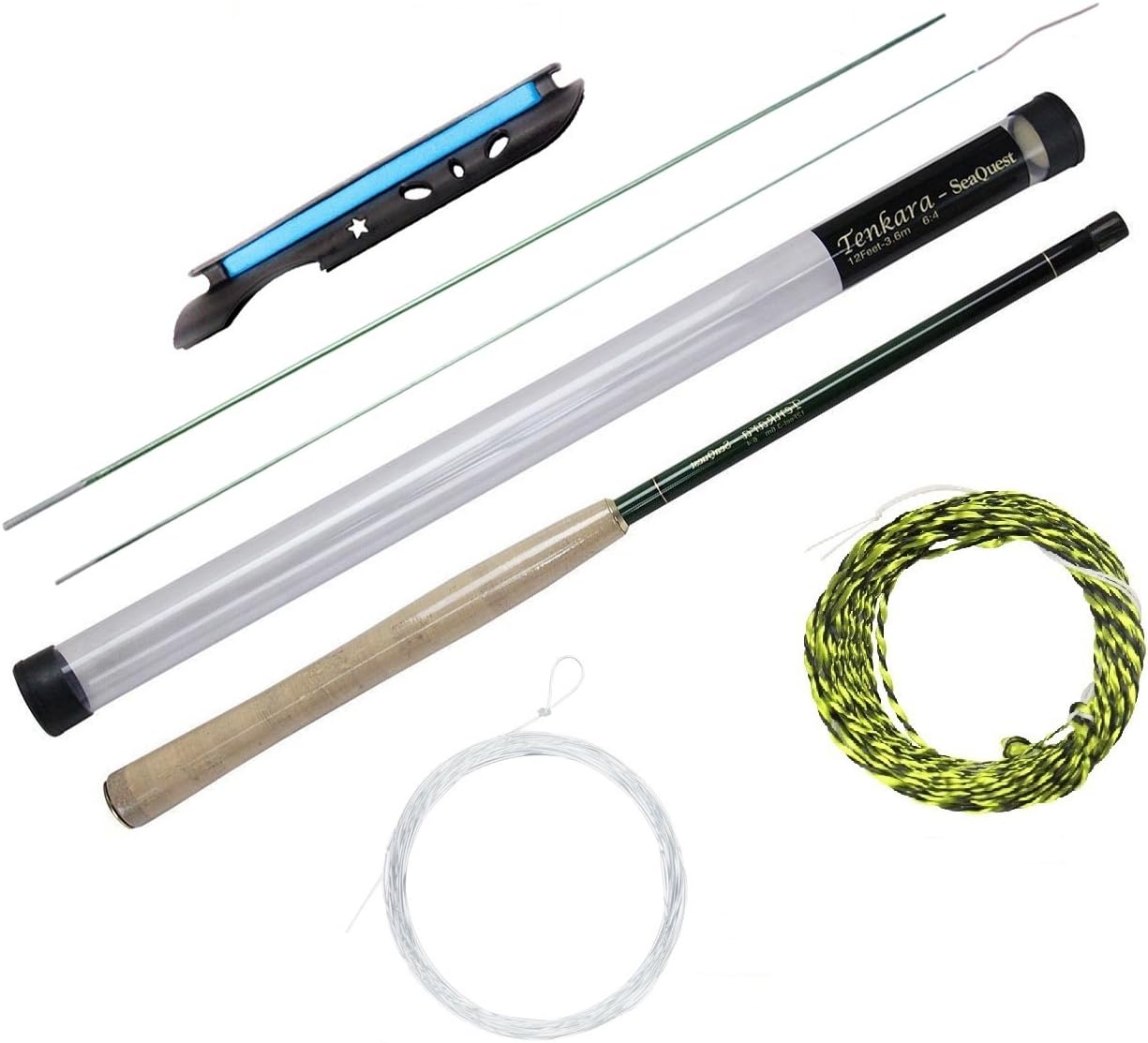 Seaquest Tenkara Rod,Tenkara Rod Kit -1 with Braided Furled Line 5X Tippet and line keepre included