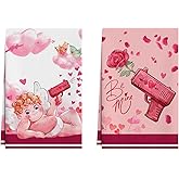 XCHI Love Hearts Cupid Rose Flower Valentine's Day Kitchen Towels Dish Towels 18x26 Inch Home Kitchen Decorations Hand Towels Set of 2 Drying Dishcloth