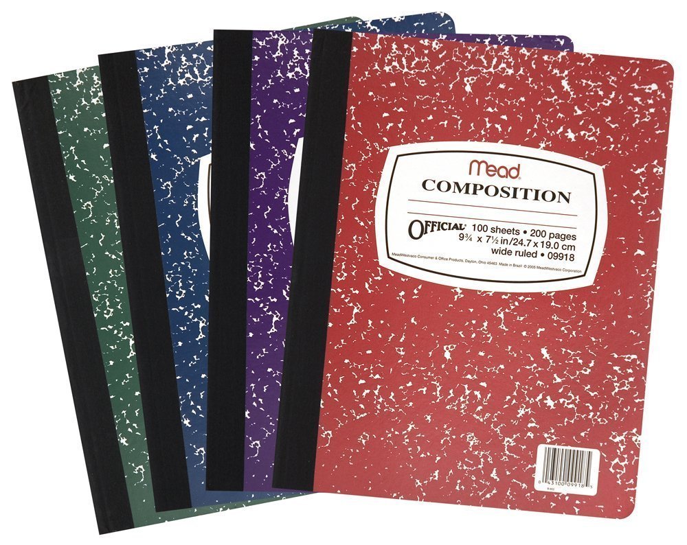 Photo 1 of *** 7 pack ***Composition Wide Ruled Notebook 9.75"X7.5"-100 Sheets