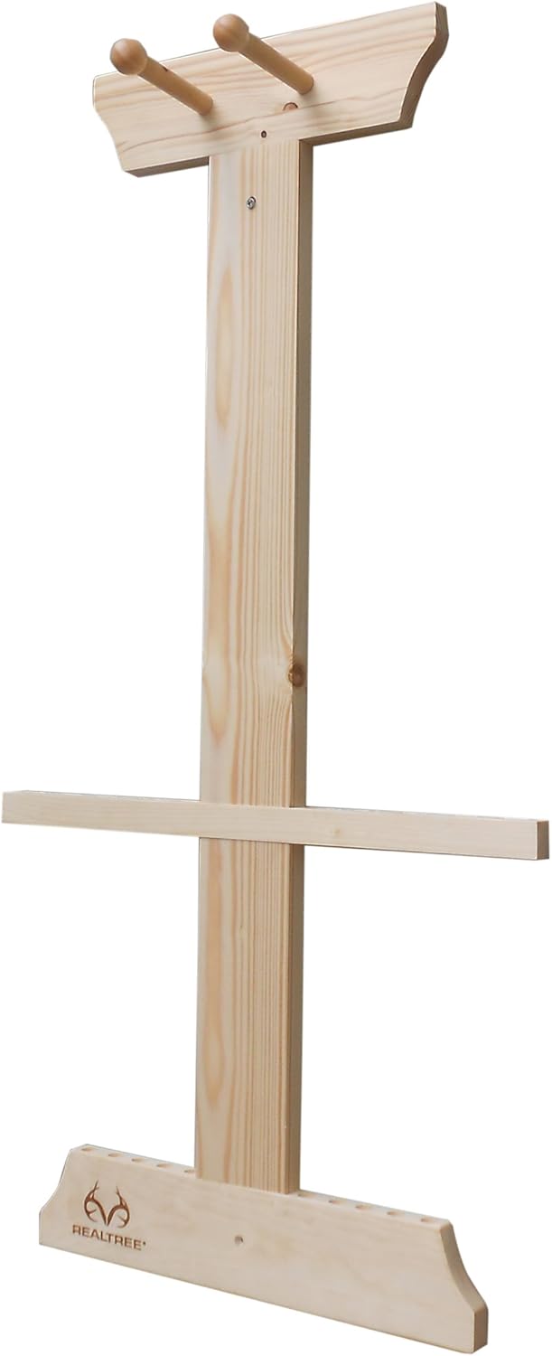 Rush Creek Creations Real tree Crossbow and 10 Arrow Bow Rack - 4 Minute Assembly - Extra Large Pegs: Sports & Outdoors