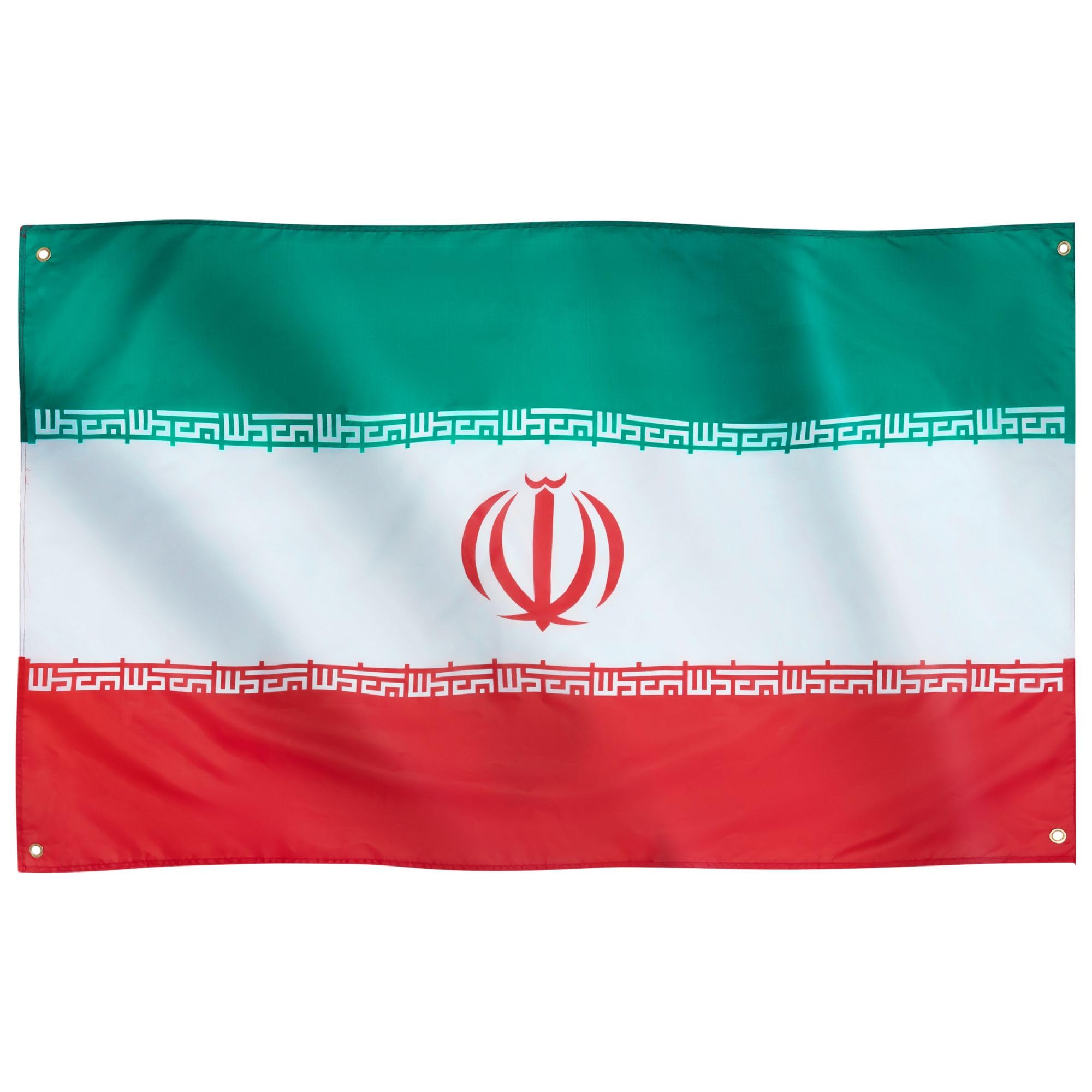 Runesol Iran Flag, 91x152cm, 3ft x 5ft, 4 Grommets, Eyelet In Every Corner, Iranian Flag, Islamic Republic of Iran, Persia, پرچم ایران, Premium Flags, Inside, Outside, Vivid Colours — image 1