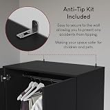 Vida Designs Riano 2 Door & 2 Drawer Wardrobe Black 170H x 76W x 53D view 5