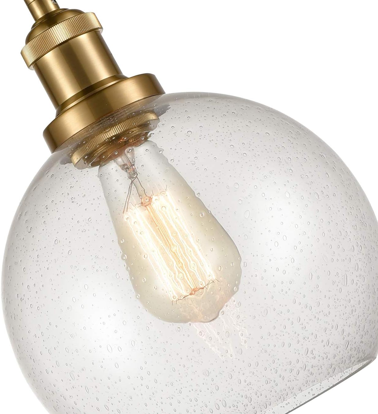 Modern Brass Seeded Glass Pendant Lights Golden Finish Pendant Lighting Fixture - - 