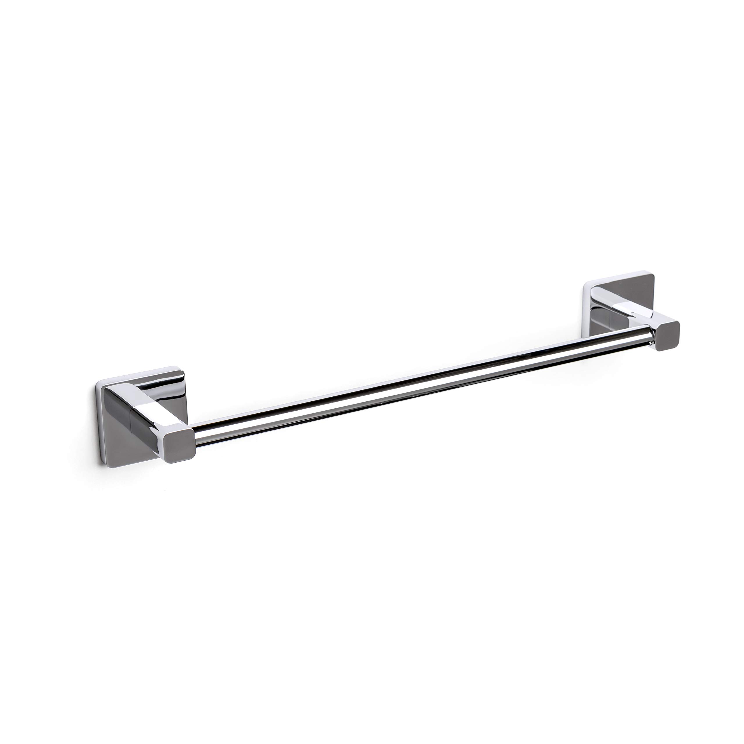 TATAY towel rail, 45cm, from the Kalo Collection, in chrome-plated zamak, with square canvas sports, and 3M fastening system, comfortable and undrilled