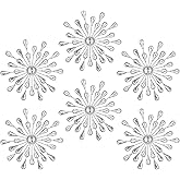 Barydat 6 Pcs Silver Starburst Wall Decor Bling Shiny Sunburst Wall Art Metal Jeweled Crystal Rhinestones Waterdrop Decor Diamond Hanging Modern Accents for Home Living Room Entryway Bedroom, 7 Inch