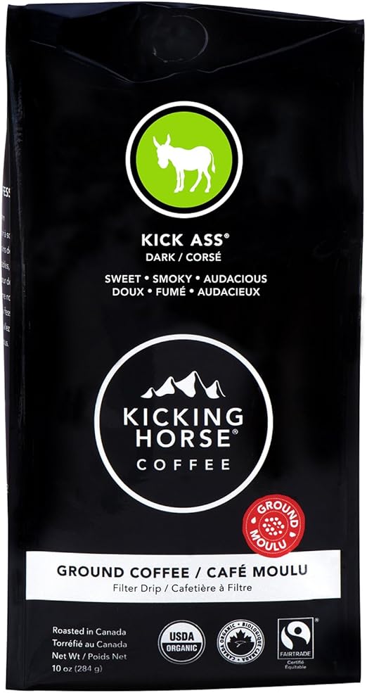 Kicking Horse Coffee, Kick Ass, Dark Roast, Ground, 284 g Certified
