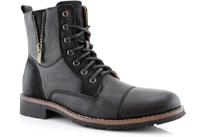 Ferro Aldo Reid MFA808561B Mens Casual Cap Toe Boot Motorcycle Zipper Boots Men