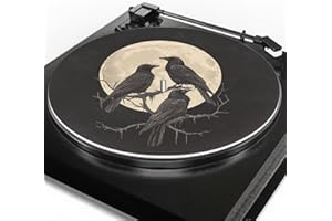 ZUXONGSY Crow Turntable Mats Vinyl Record Player Slip Mat Anti Static Turntable Mat for Vinyl Records Gray Style Dj Slip Mats