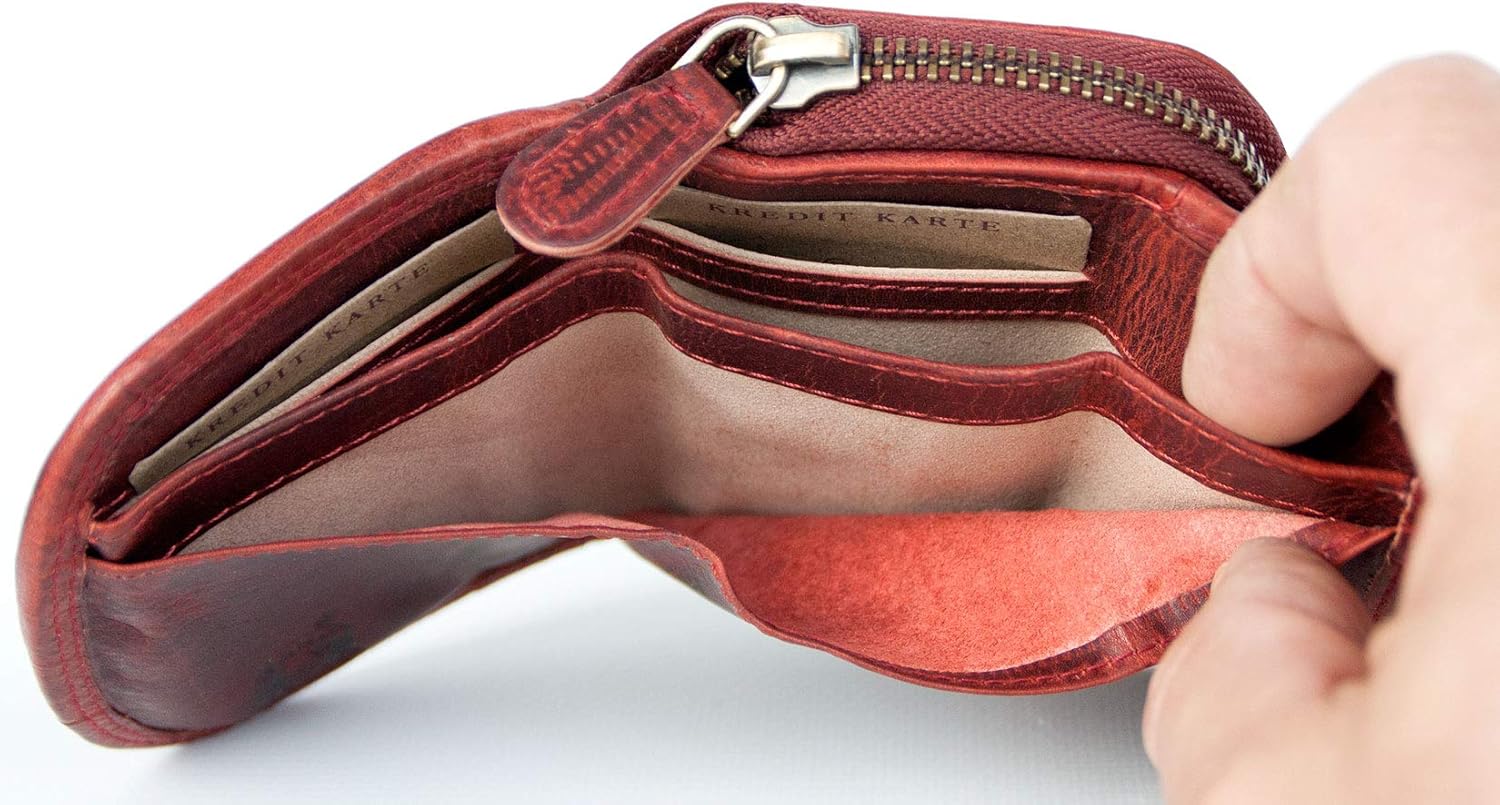 FLW-Pedro Red Compact Size Wallet Whole Made of Genuine Leather - Image 5