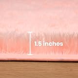 Aspire Homeware Pink Area Rug 80x150cm Non Slip Shaggy Fluffy Thick Pile view 6