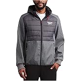 Reebok Men's Softshell Jacket - Lightweight Hooded Weather Resistant Jacket for Men with Nylon Quilted Chest (S-XXL)
